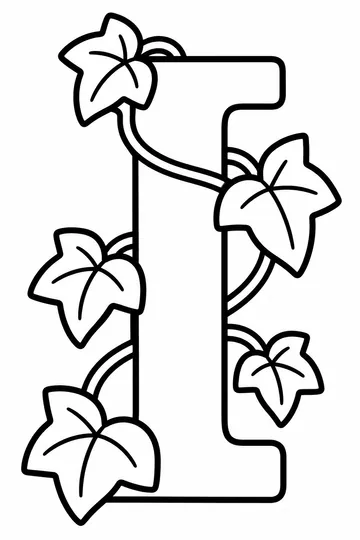 I is for Ivy coloring page