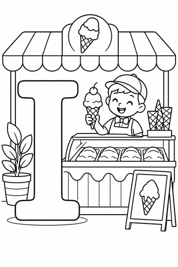Ice Cream Shop coloring page