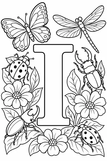 Insect Collection Letter I coloring page