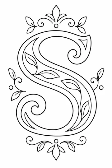 Illuminated Initial S coloring page