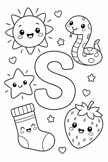 Things That Start with S coloring page