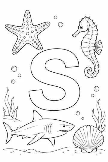 Letter S coloring page