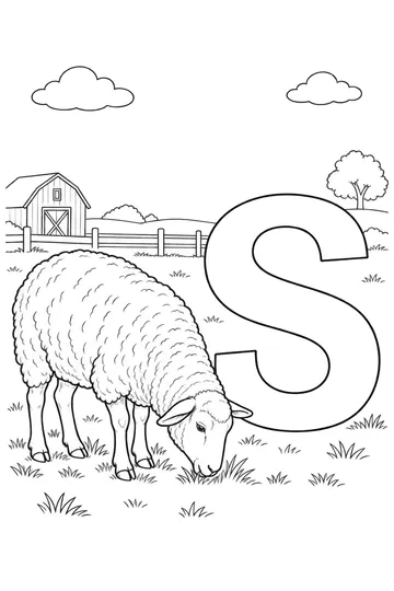 Sheep on the Farm coloring page