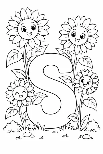Sunflower Garden coloring page