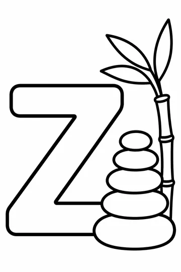 Z is for Zen coloring page