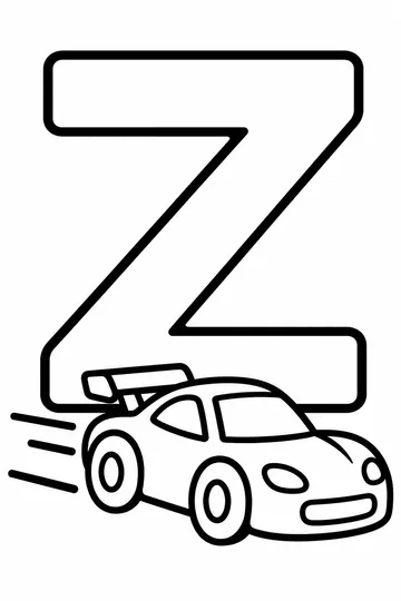 Z is for Zoom coloring page