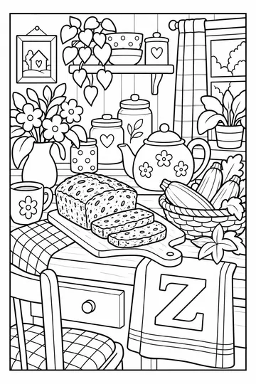 Z Is for Zucchini Bread coloring page