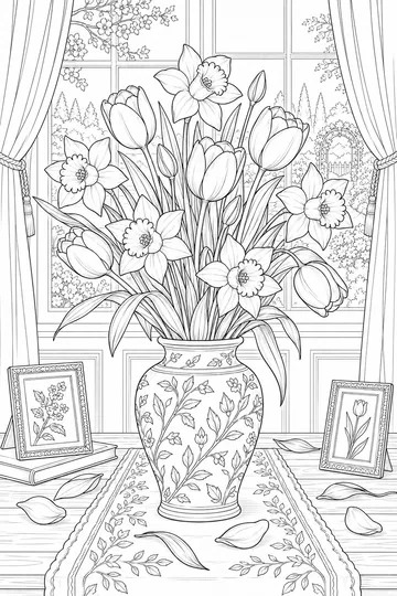 Daffodil Bouquet coloring page