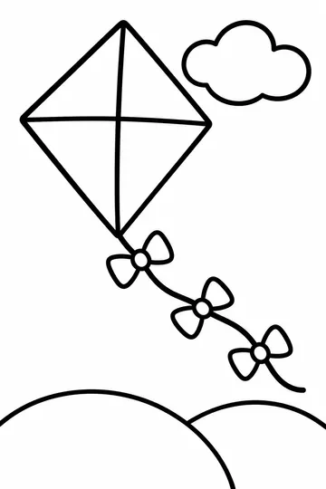 Windy Day Kite coloring page