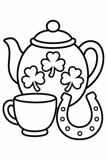Lucky Teatime coloring page
