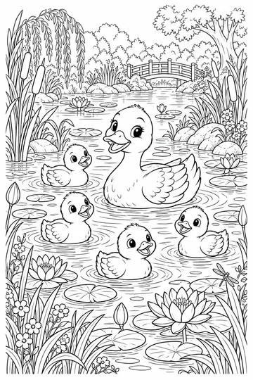 Duck Pond coloring page