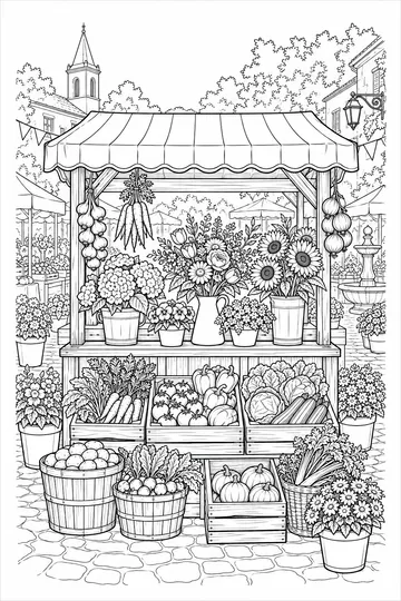 Farmers Market coloring page