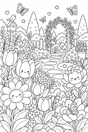 May Garden coloring page