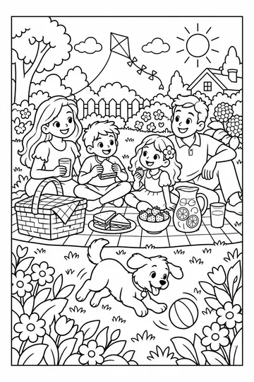 Garden Picnic coloring page