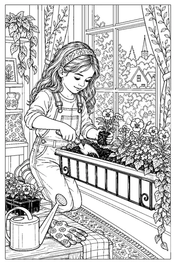 Flower Planting coloring page
