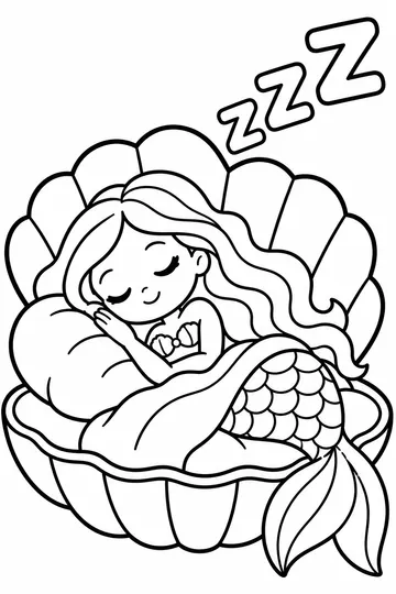 Sleepy Mermaid coloring page