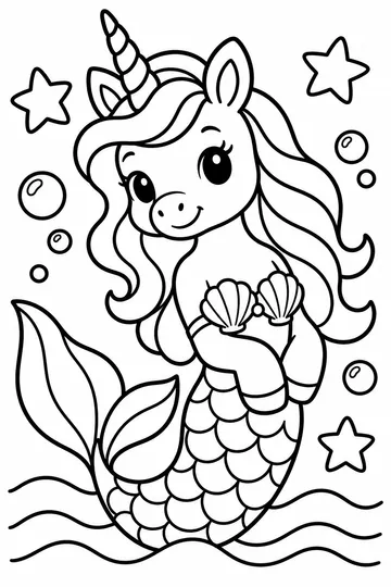Unicorn Mermaid coloring page
