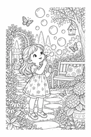 Blowing Calm Bubbles coloring page