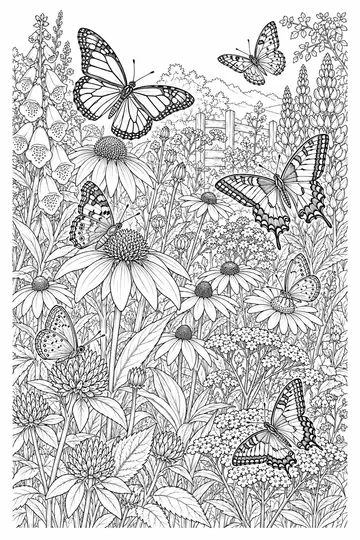 Butterfly Garden coloring page