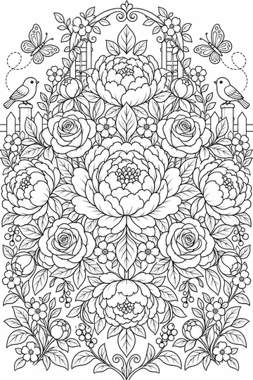Blooming Garden coloring page