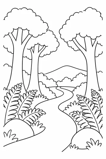 Forest Walk coloring page