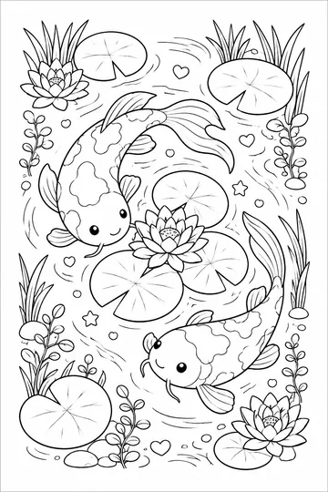 Koi Pond coloring page