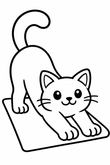 Cat Stretch coloring page