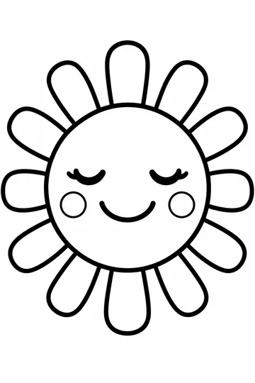 Smiling Sun coloring page