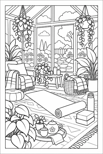 Morning Sunroom coloring page