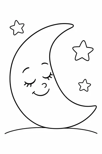 Sleepy Moon coloring page