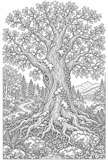 Tree with Deep Roots coloring page