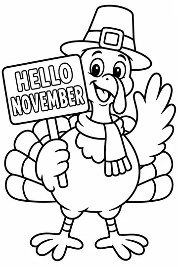 Turkey in a Hat coloring page