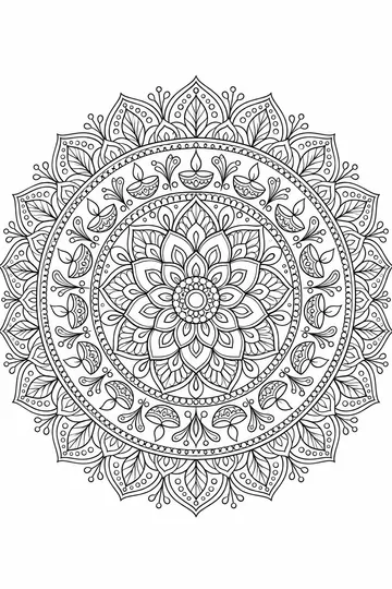 Rangoli Mandala coloring page