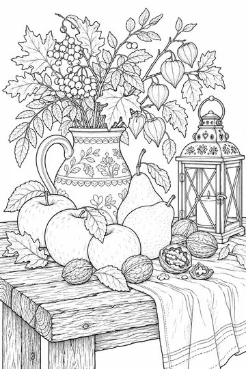 Harvest Still Life coloring page