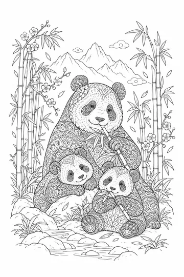 Bamboo Forest Zentangle coloring page