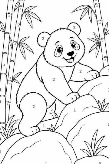 Giant Panda color by number