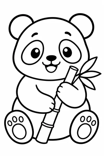 Panda with Bamboo coloring page