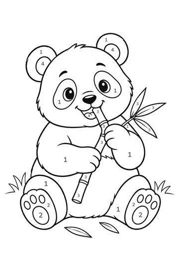 Panda Bear color by number