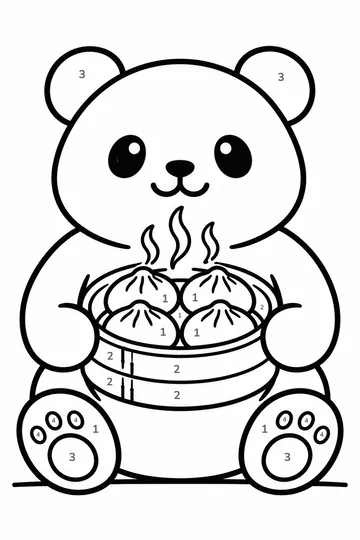 Panda and Dumplings color by number