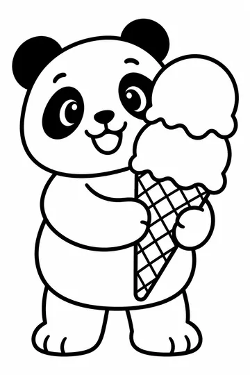 Panda Ice Cream coloring page