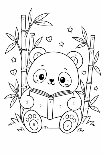 Reading Panda color by number