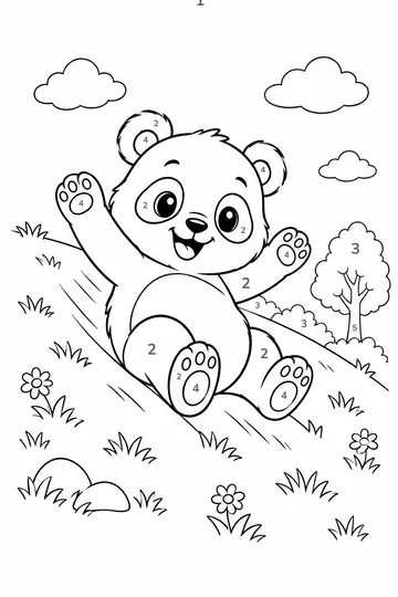 Panda Slide color by number