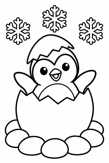 Penguin Egg coloring page