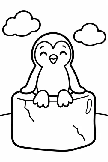Penguin on Ice coloring page