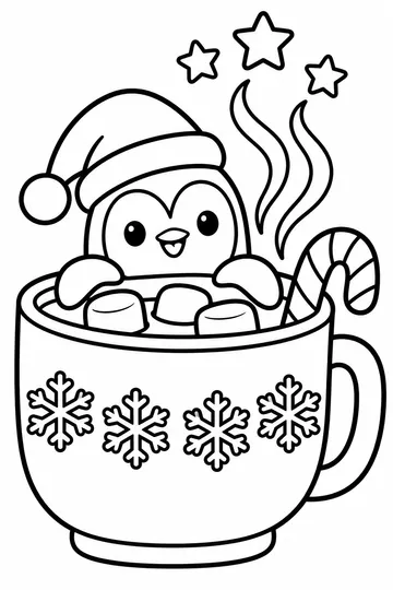 Penguin Mug coloring page