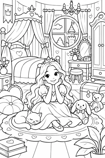 Princess Bedroom coloring page