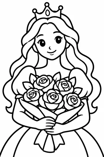Princess Bouquet coloring page