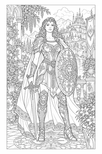 Warrior Princess coloring page