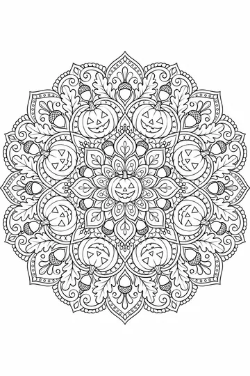 Pumpkin Mandala coloring page