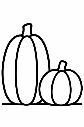 Tall and Small Pumpkins coloring page